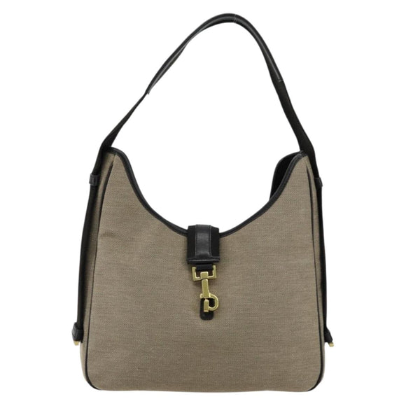GUCCI Shoulder Bag Canvas Beige Gold 92735 Auth 178182A