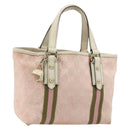 GUCCI GG Canvas Sherry Line Hand Bag Pink Gold 139261 Auth 178183-1