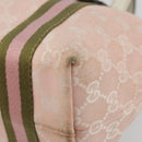 GUCCI GG Canvas Sherry Line Hand Bag Pink Gold 139261 Auth 178183-10