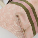 GUCCI GG Canvas Sherry Line Hand Bag Pink Gold 139261 Auth 178183-11