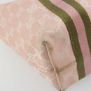 GUCCI GG Canvas Sherry Line Hand Bag Pink Gold 139261 Auth 178183-13