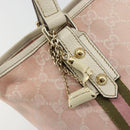 GUCCI GG Canvas Sherry Line Hand Bag Pink Gold 139261 Auth 178183-14