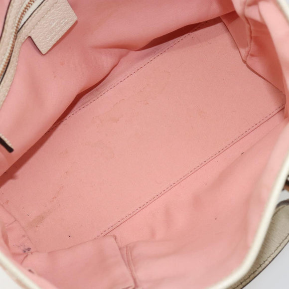GUCCI GG Canvas Sherry Line Hand Bag Pink Gold 139261 Auth 178183
