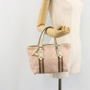 GUCCI GG Canvas Sherry Line Hand Bag Pink Gold 139261 Auth 178183-22