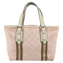 GUCCI GG Canvas Sherry Line Hand Bag Pink Gold 139261 Auth 178183-3