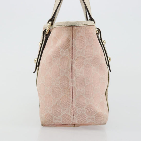 GUCCI GG Canvas Sherry Line Hand Bag Pink Gold 139261 Auth 178183