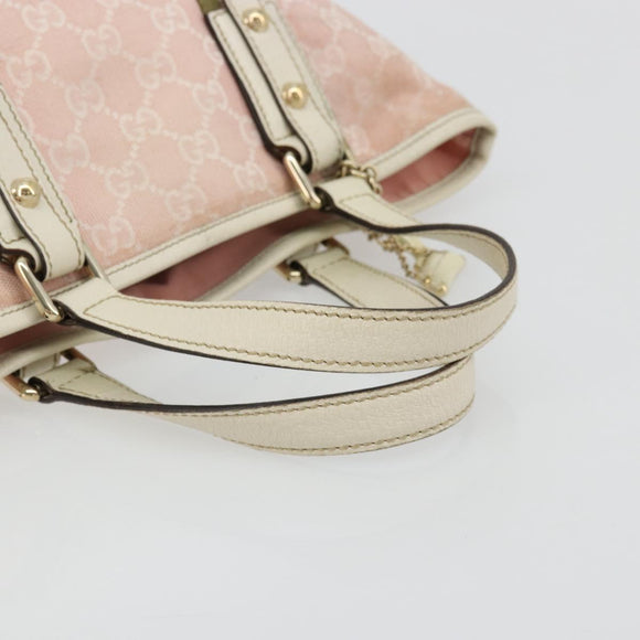 GUCCI GG Canvas Sherry Line Hand Bag Pink Gold 139261 Auth 178183