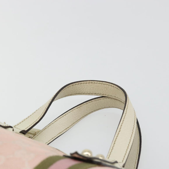 GUCCI GG Canvas Sherry Line Hand Bag Pink Gold 139261 Auth 178183