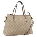 GUCCI GG Supreme Tote Bag PVC 2way Beige Gold 353440 Auth 178185-1