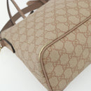 GUCCI GG Supreme Tote Bag PVC 2way Beige Gold 353440 Auth 178185-16