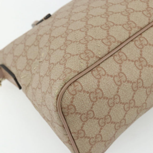 GUCCI GG Supreme Tote Bag PVC 2way Beige Gold 353440 Auth 178185
