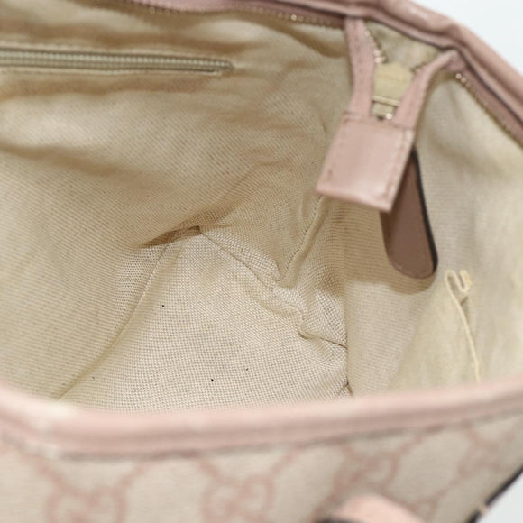 GUCCI GG Supreme Tote Bag PVC 2way Beige Gold 353440 Auth 178185