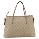 GUCCI GG Supreme Tote Bag PVC 2way Beige Gold 353440 Auth 178185-2