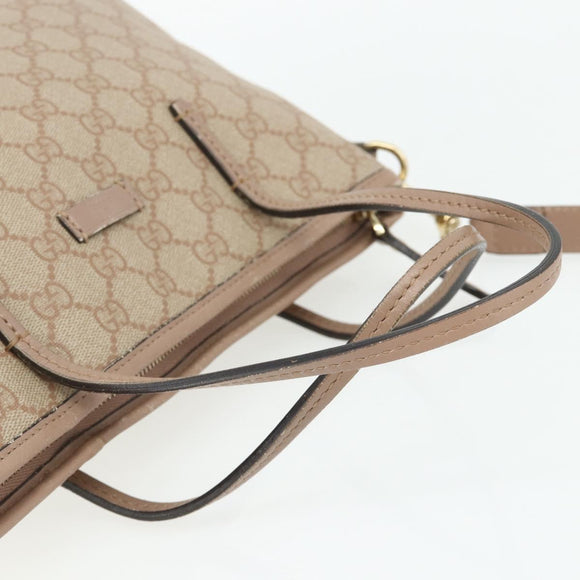GUCCI GG Supreme Tote Bag PVC 2way Beige Gold 353440 Auth 178185