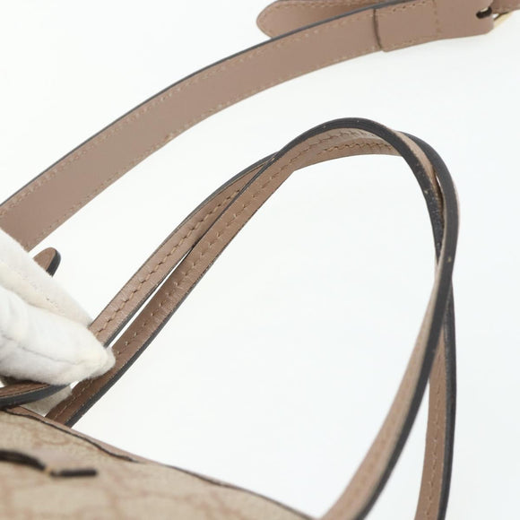 GUCCI GG Supreme Tote Bag PVC 2way Beige Gold 353440 Auth 178185