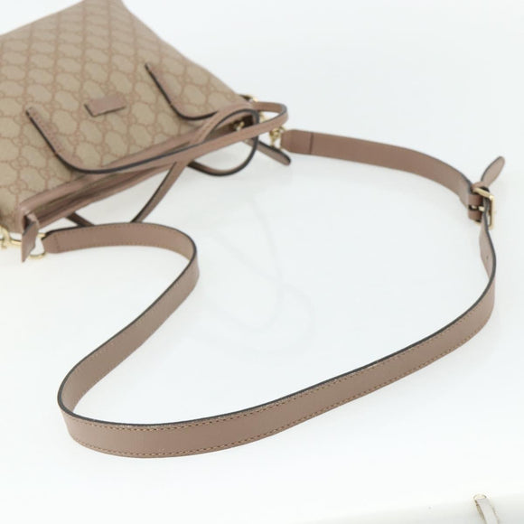 GUCCI GG Supreme Tote Bag PVC 2way Beige Gold 353440 Auth 178185