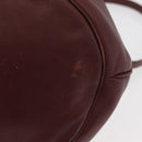 CARTIER Must Line Purse Shoulder Bag Leather Bordeaux Gold Auth 178187-10