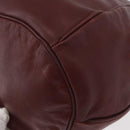 CARTIER Must Line Purse Shoulder Bag Leather Bordeaux Gold Auth 178187-14