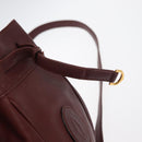 CARTIER Must Line Purse Shoulder Bag Leather Bordeaux Gold Auth 178187-15