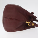 CARTIER Must Line Purse Shoulder Bag Leather Bordeaux Gold Auth 178187-4