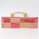 CHANEL Choco Bar Tote Bag Vinyl Beige CC Auth 178201-5