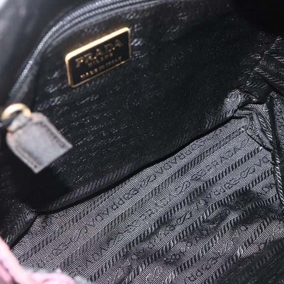PRADA Chain Tote Bag Nylon Purple Gold Auth 178202