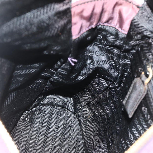 PRADA Chain Tote Bag Nylon Purple Gold Auth 178202