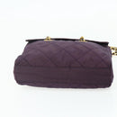 PRADA Chain Tote Bag Nylon Purple Gold Auth 178202-5