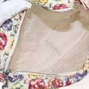 CHANEL Hand Bag Canvas White Silver CC Auth 178204A-11