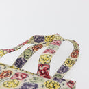 CHANEL Hand Bag Canvas White Silver CC Auth 178204A-8