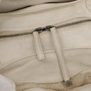 CHANEL Choco Bar Handtas Leer Wit Zilveren CC Auth 178206-10