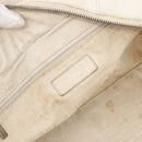 CHANEL Choco Bar Handtas Leer Wit Zilveren CC Auth 178206-18
