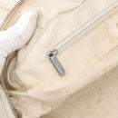 CHANEL Choco Bar Handtas Leer Wit Zilveren CC Auth 178206-21