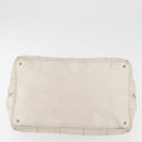 CHANEL Choco Bar Handtas Leer Wit Zilveren CC Auth 178206-5