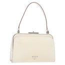 PRADA Hand Bag Leather White Silver Auth 178207-1