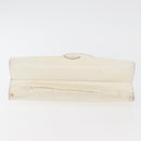 PRADA Hand Bag Leather White Silver Auth 178207-10