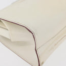 PRADA Hand Bag Leather White Silver Auth 178207-11