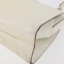 PRADA Hand Bag Leather White Silver Auth 178207-12