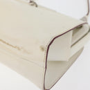 PRADA Hand Bag Leather White Silver Auth 178207-14