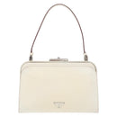 PRADA Hand Bag Leather White Silver Auth 178207-2