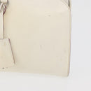 PRADA Hand Bag Leather White Silver Auth 178207-4