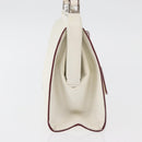 PRADA Hand Bag Leather White Silver Auth 178207-5