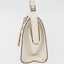 PRADA Hand Bag Leather White Silver Auth 178207-6