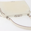 PRADA Hand Bag Leather White Silver Auth 178207-7