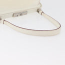 PRADA Hand Bag Leather White Silver Auth 178207-8