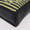 FENDI Hand Pouch Polyester Black Gold Auth 178209-10