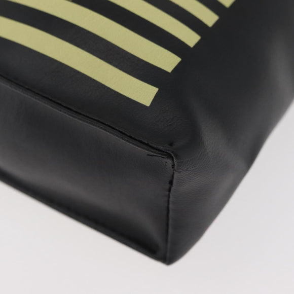 FENDI Hand Pouch Polyester Black Gold Auth 178209