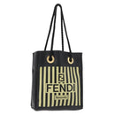 FENDI Hand Pouch Polyester Black Gold Auth 178209-1