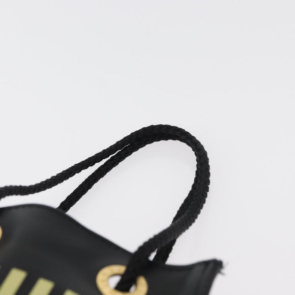 FENDI Hand Pouch Polyester Black Gold Auth 178209