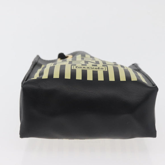 FENDI Hand Pouch Polyester Black Gold Auth 178209